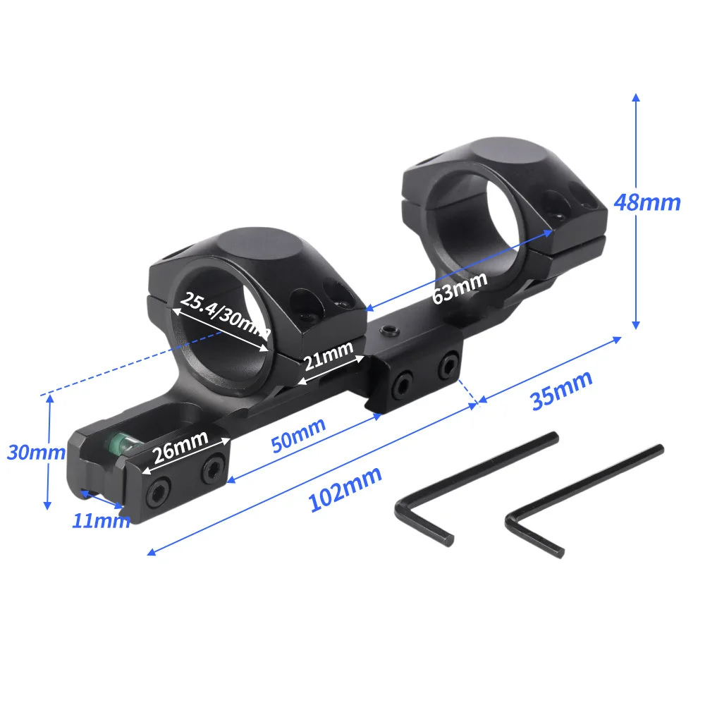 Tactical 11mm Dovetail Cantilever Scope Mount Shotgun Ring 25.4mm 30mm Remington Riflescope Rings Base With Bubble Level Hunting