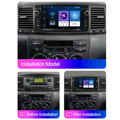 Imagen 2 del producto Radio de coche Android para Toyota Corolla E120 2003-2006 BYD F3 Carplay Multimedia reproductor de 7 pulgadas 2Din Autoaudio unidad principal navegación GPS