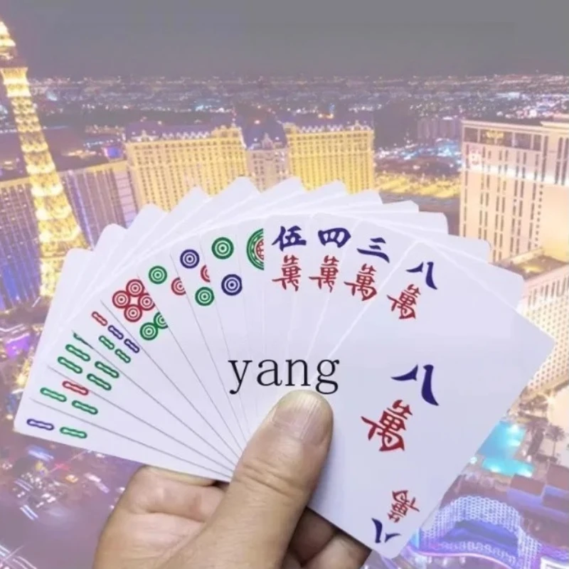 

LMM Washable Plastic Playing Cards Thickened Mini Travel Portable Mahjong Home