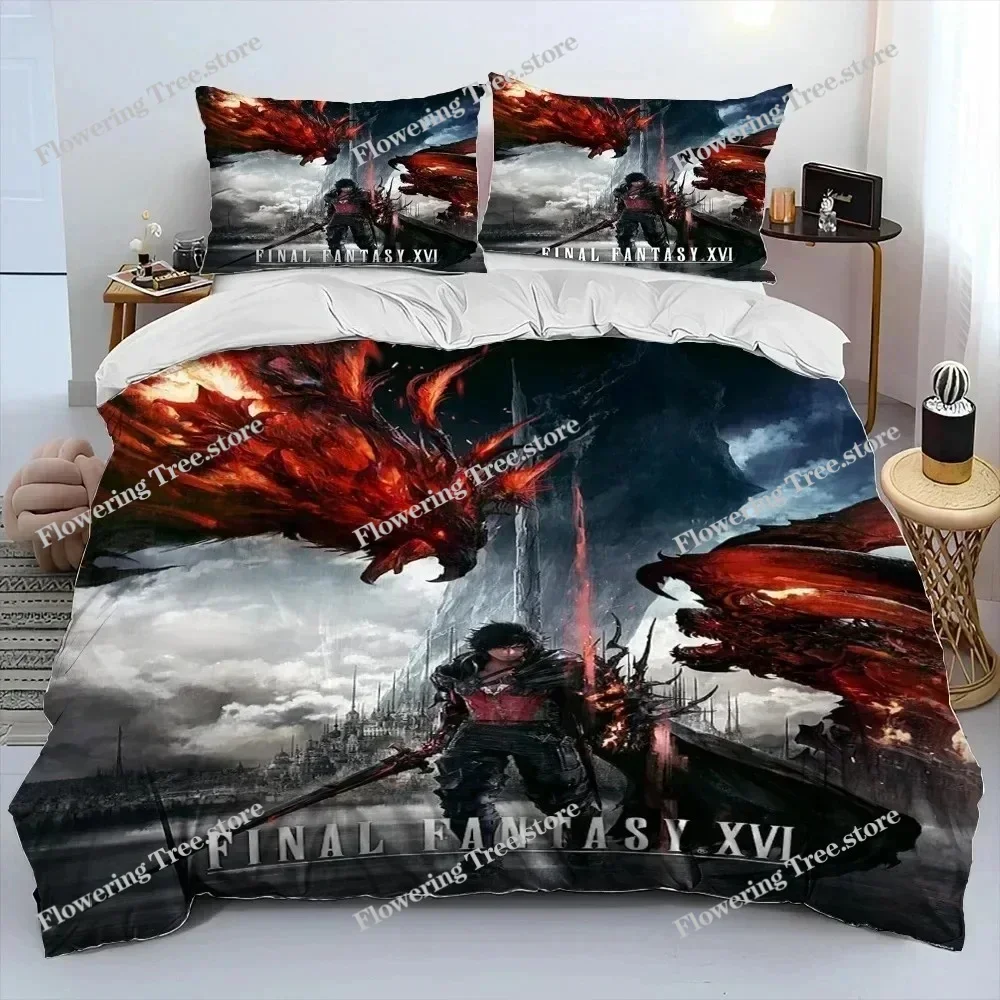 

3D Print Final Fantasy Series Games Bedding Set Duvet Cover Bed Set Quilt Cover Pillowcase Comforter king Queen Size Boys Adult0