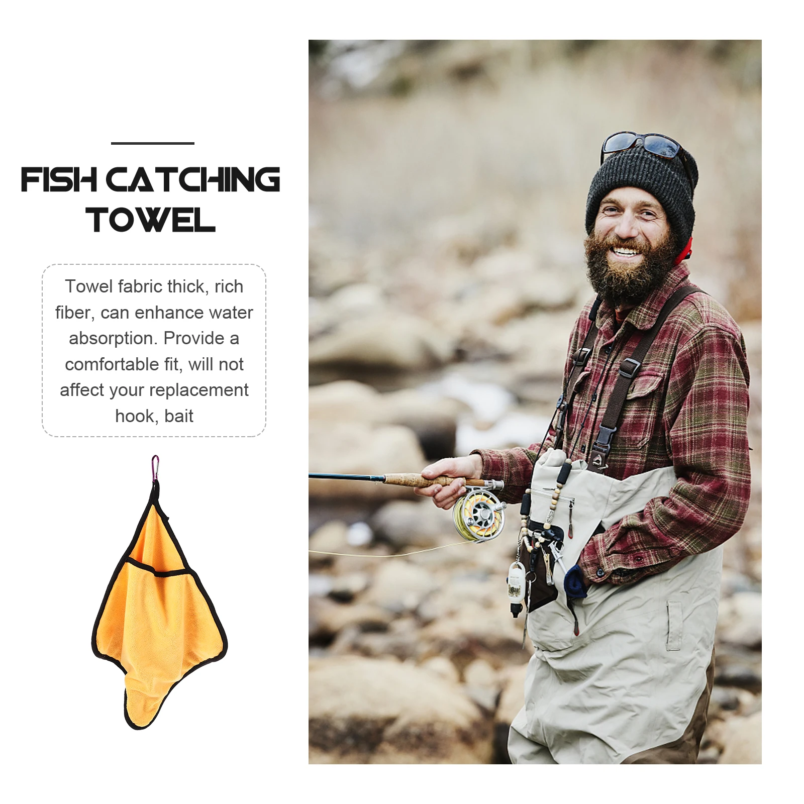 

2pcs Fish Catching Skidproof Anti-Slip Fishing Towel Double Layer Waterproof Towel For Outdoor Freshwater Saltwater Use