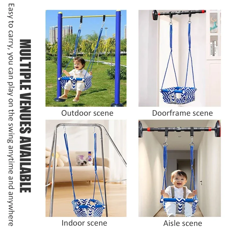 Baby Swing Chair Comfortable Sturdy Harmless Adjustable Sling Chair Toys Indoor Outdoor Home Canvas Kid Swing Set Playground