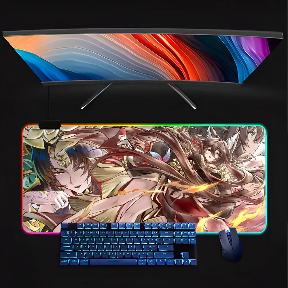 

Honkai Star Rail Fugue Коврик для мыши Клавиатура LED RGB ПК Геймер Светящийся резиновый коврик для мыши Милый мультяшный игровой компьютер для мальчиков и девочек Fri
