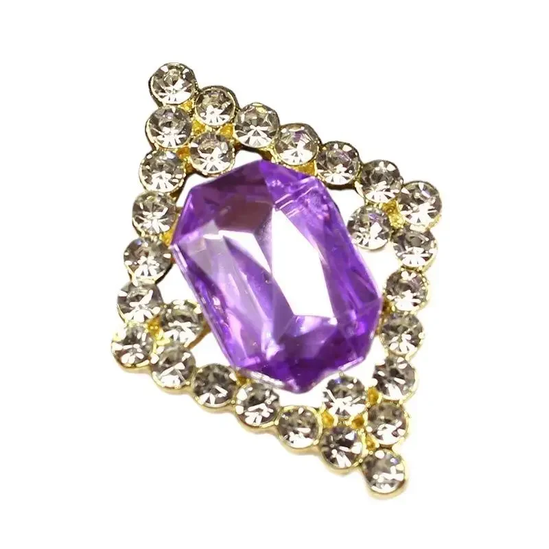 5 قطع من إكسسوارات سبائك المعين المصنوعة من حجر الراين اللامع للمجوهرات ذاتية الصنع 22 × 30 مم