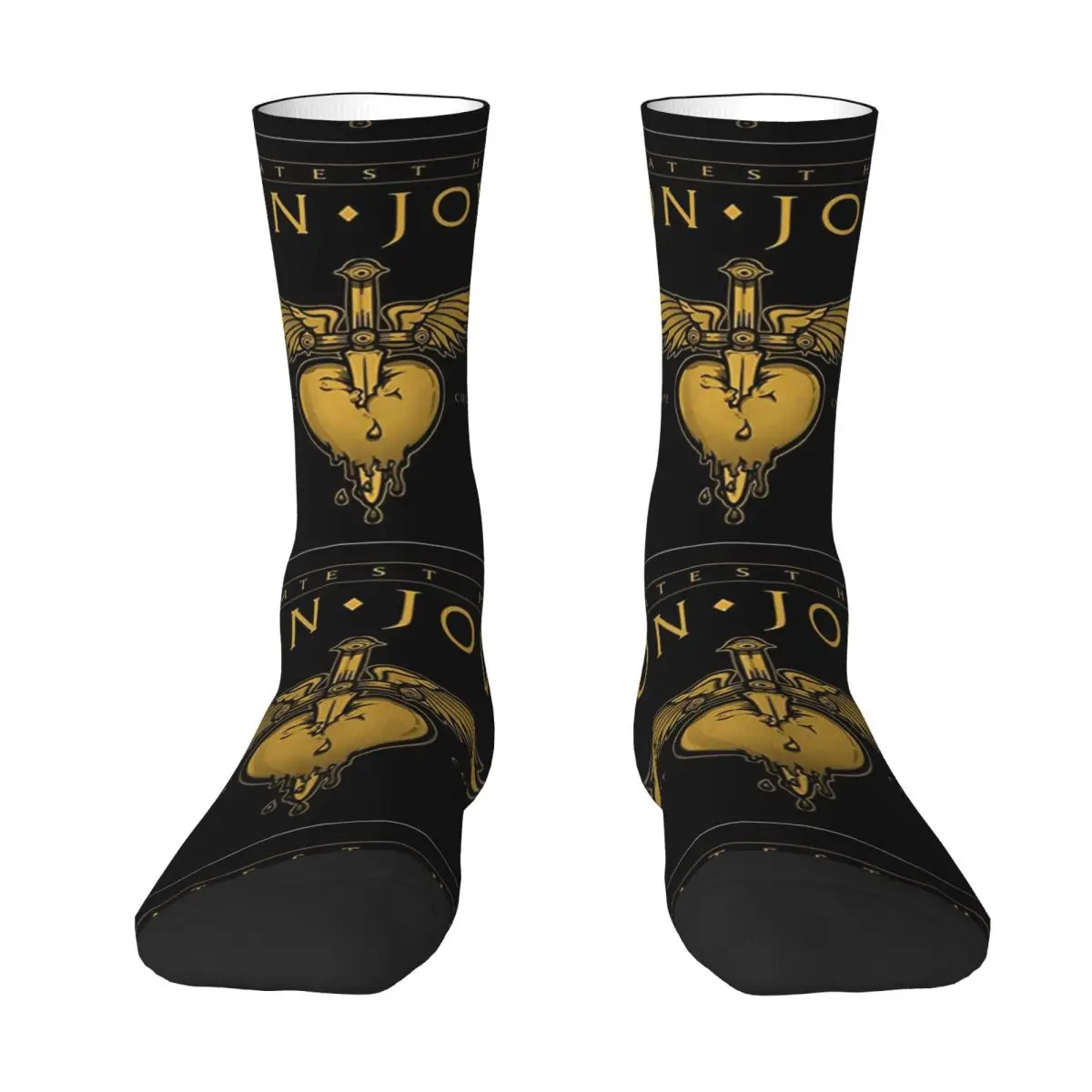 Bon Tour Jovi PSIs ถุงน่องลายกราฟิกถุงเท้าโกธิคฤดูใบไม้ผลิ KAOS Kaki Anti selip คู่กลางแจ้งสบาย