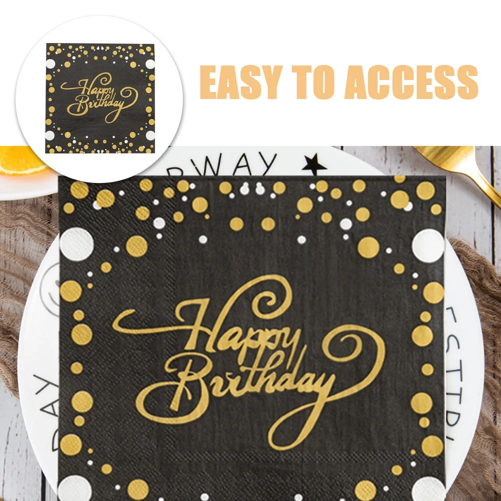 Servilletas de papel decorativas para cumpleaños, 60 uds., servicio de fiesta, cóctel, Festival feliz para mujeres, bebidas, postre, bebé