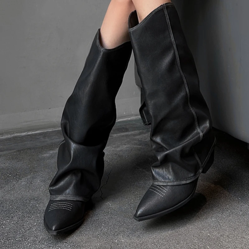 

Women's High Boots High Heels Fashion Luxury Shoes Pointed Toe Deisgner Knee High Boots 2025 Winter Pumps Dress Sexy Botas Mujer
