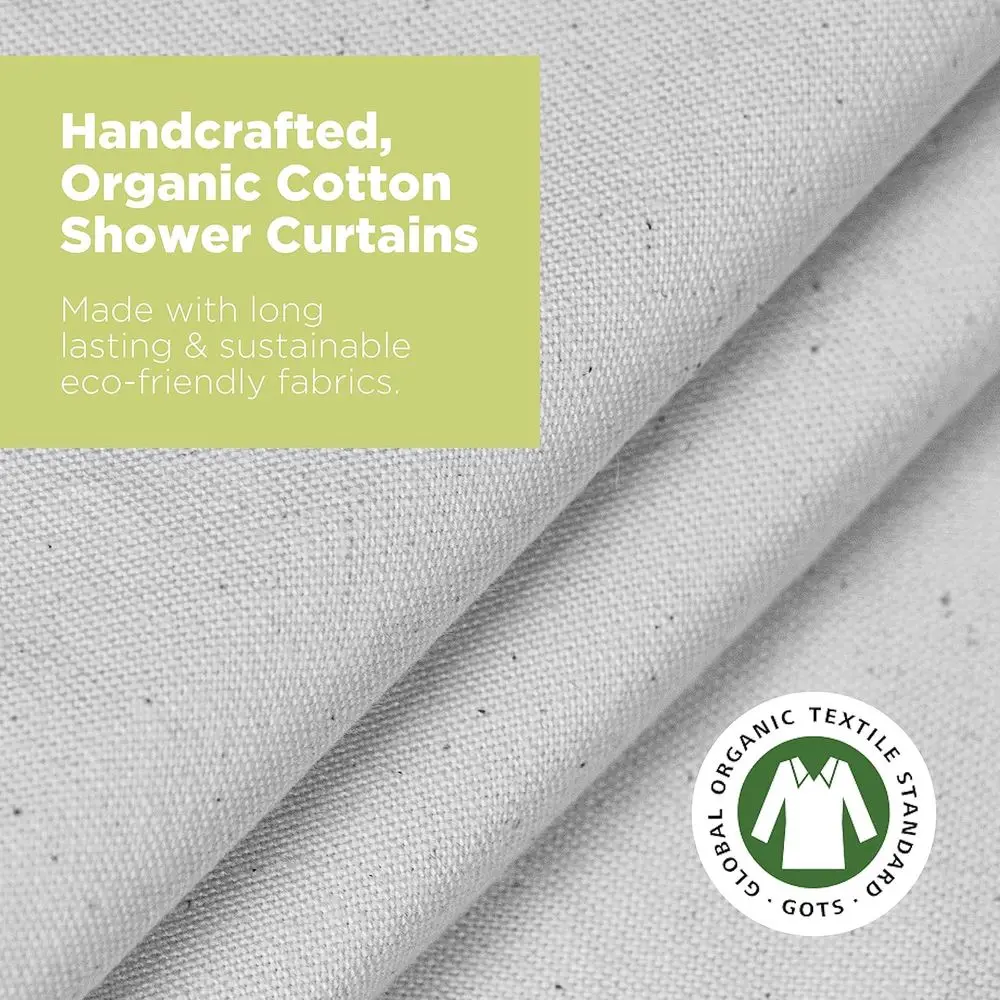 بطانة ستارة حمام قطنية صديقة للبيئة - مقاس قياسي - ستارة حمام بيضاء أنيقة وخفيفة الوزن - غير سامة، عديمة الرائحة - 36x74 I