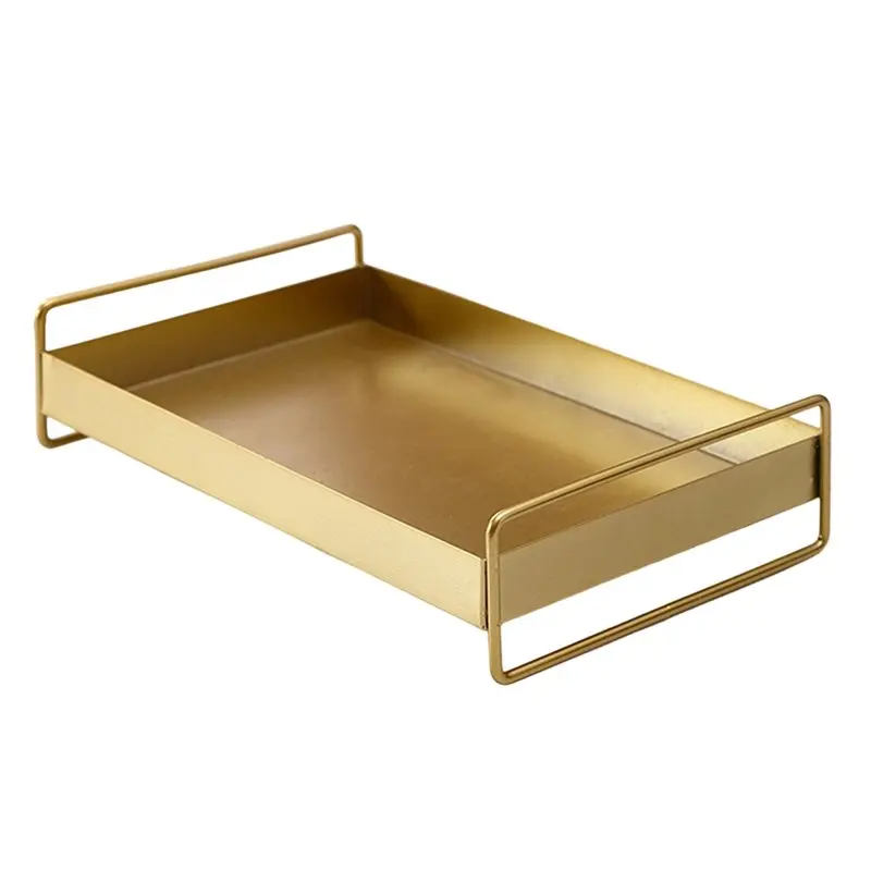 

AA51 Dessert Tray Nordic Metal 1PC Rectangular Snack Tray Storage Plate With Lid Dried Fruit Plate Snack Fruit Dish