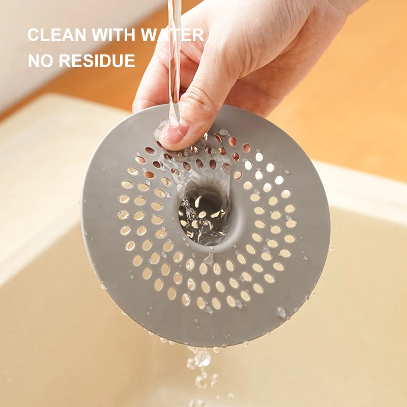 Anti-blocking Silicone Floor Drain Sticker Bathroom Sewer Hair Filter Drain Cover Floor Drain Mat Kitchen Bathroom Accessory