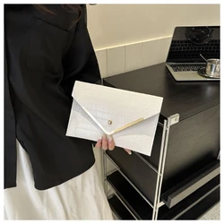 White 2024 Women Evening Bag Lady Party Banquet Clutch shoulder Bags Wedding Woman Handbag Hand Bag Girl Coin PU Envelope Purse