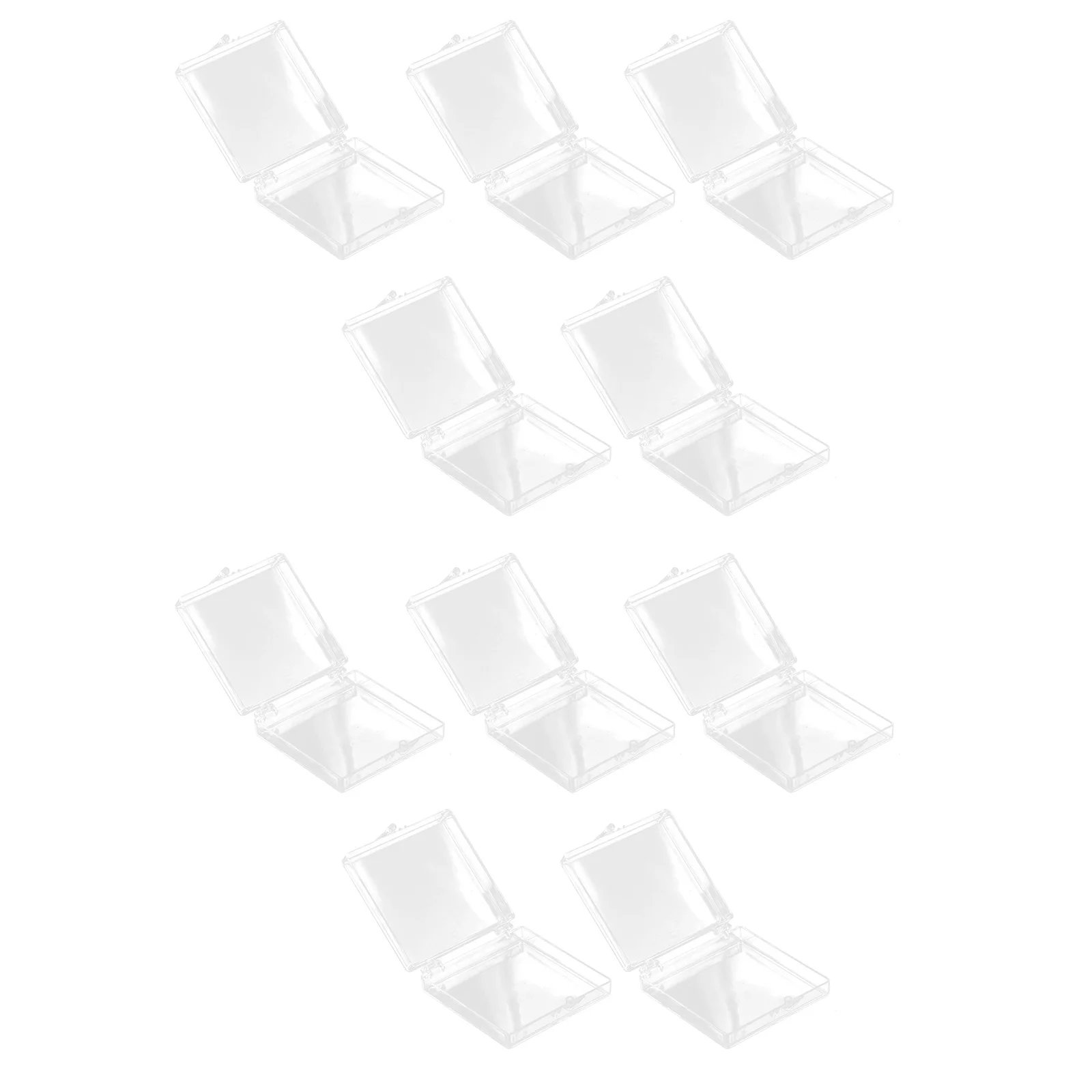 

10Pcs False Nail Display Tray Clear Container Durable Material Nail Art School Home Use Transparent Box Manicure Box