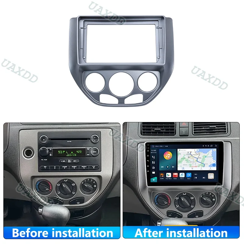 For FORD 2005-2007 FOCUS 9 INCH car DVD MP5 Android frame dashboard harness adapter canbus box 2 Din Interior Kit panel Center