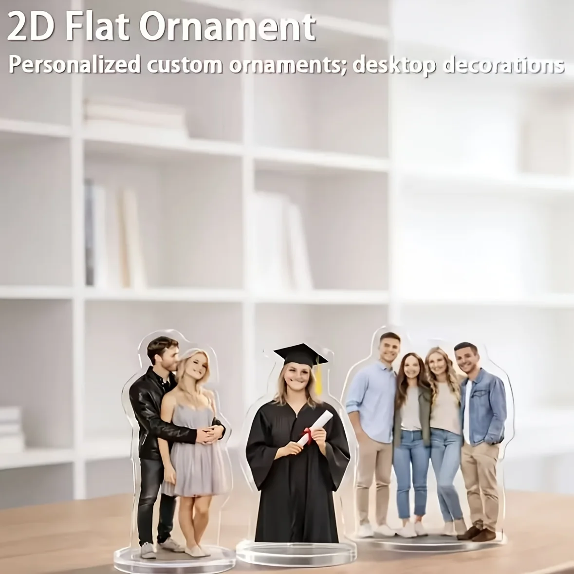 2D Flat, 2D 8cm/3.15inch Custom Acrylic Standee | Photo Customization, Lifelike Pose, Suitable for Weddings/Anniversaries/Mother