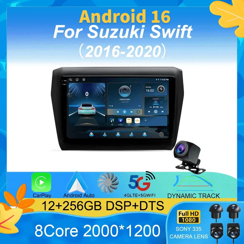 

Android 16 Carplay Auto 2K Screen For Suzuki Swift 2016 - 2020 Multimedia Player Car Radio Autoradio GPS Stereo 2din Head Unit