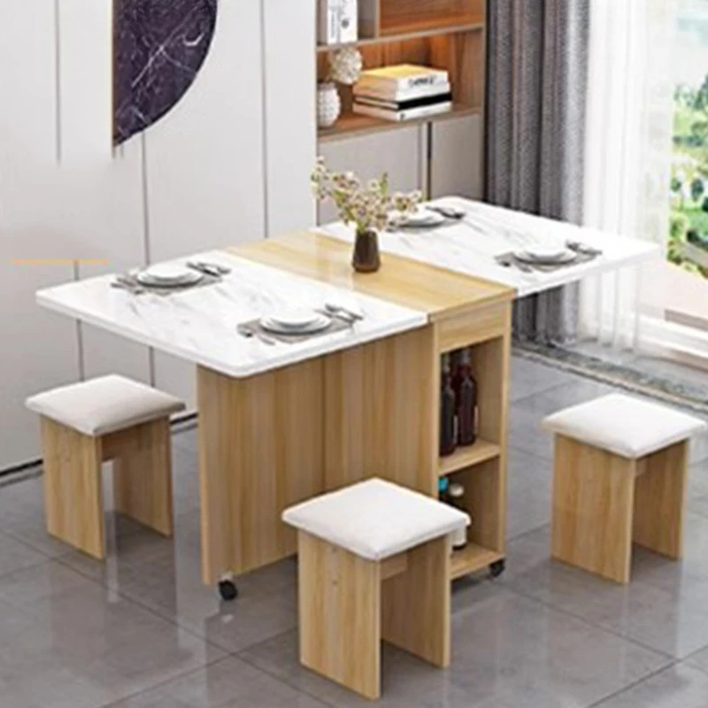 Foldable Organizer Items Dining Table Unique White Waterproof Kitchen Dining Tables Designer Big Mesa Plegable Modern Furniture