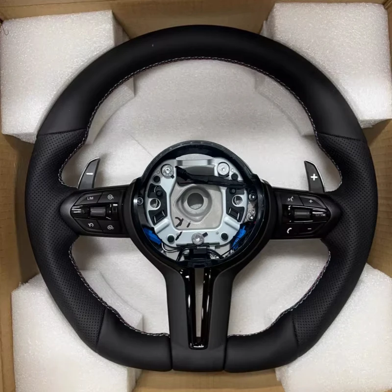 In Stock Car Steering Wheel For BMW F30 F10 F15 F36 F20 F22 F25 F32 M3 M5 E46 E60 E70 E90 E91 M Sports Leather Steering Wheel