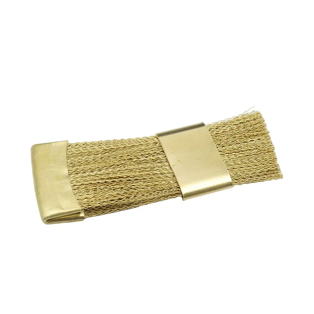 1 Uds. Cepillo de limpieza de alambre de broca para uñas, Mini limpiador portátil, cepillo de limpieza doble, cepillo de Metal, accesorios de salón