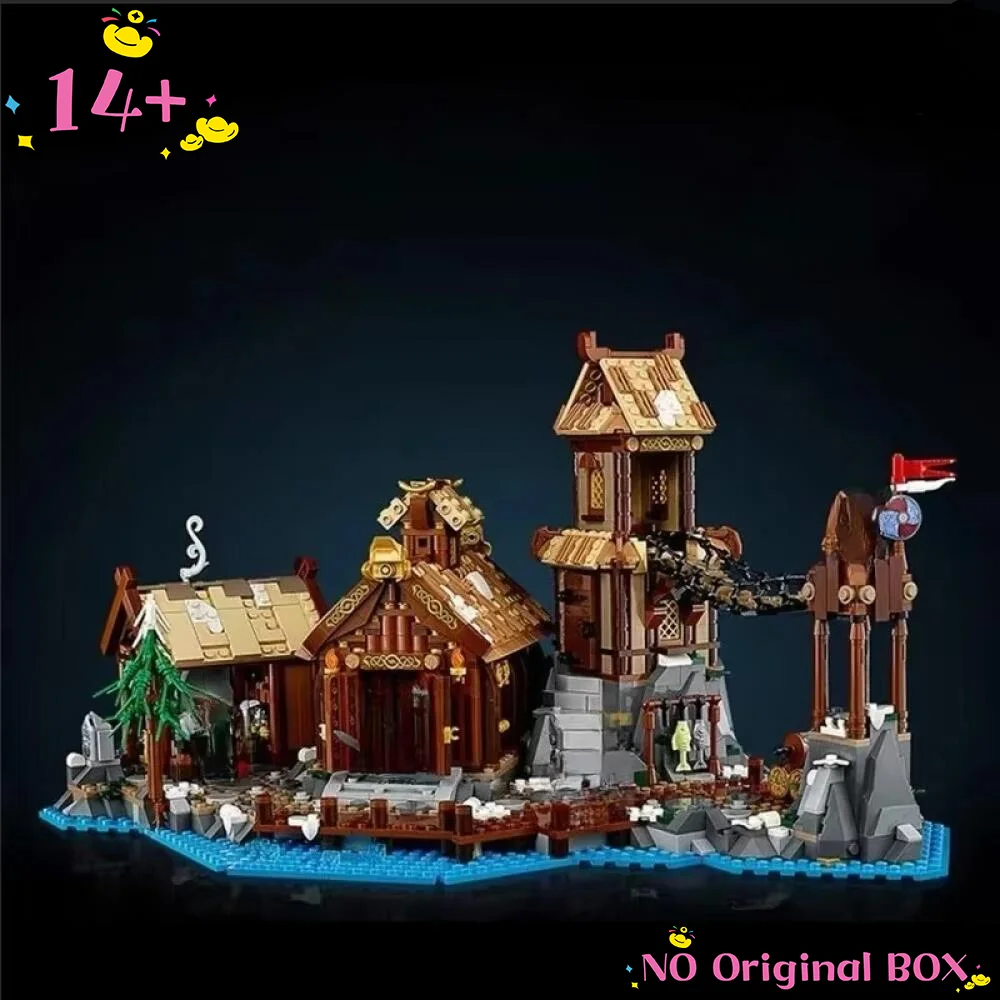 

Новый конструктор MOC: Европейская средневековая улица, деревня викингов, 1556 деталей. Креативный набор-головоломка DIY. Подарок на день рождения для детей. 21343