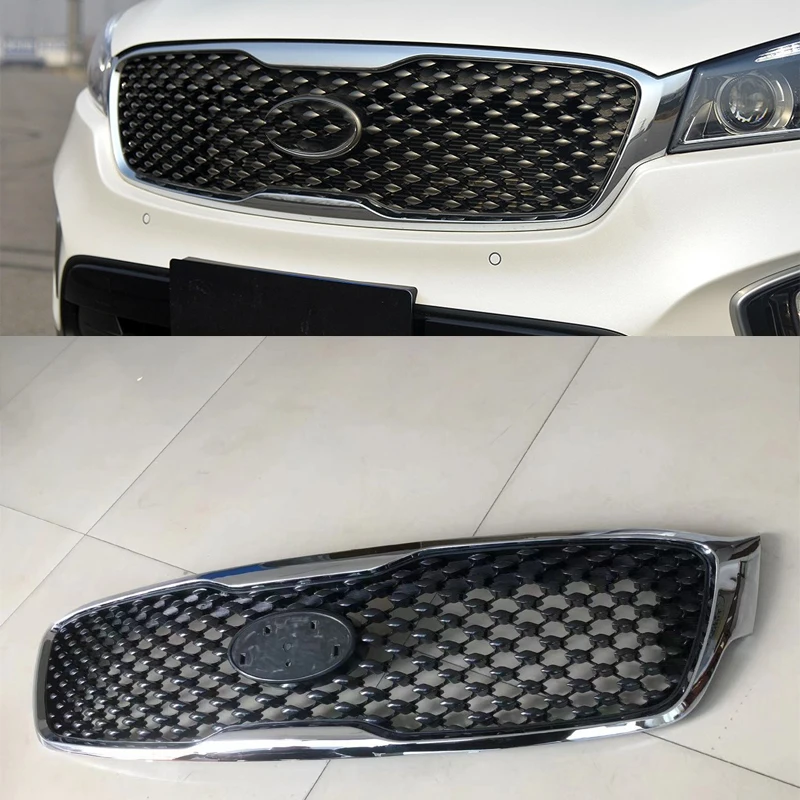 Modified Front Grille For Kia Sorento 2015 2016 2017 2018 Racing Grills Bumper Mask Cover Replacement Mesh Car Grill