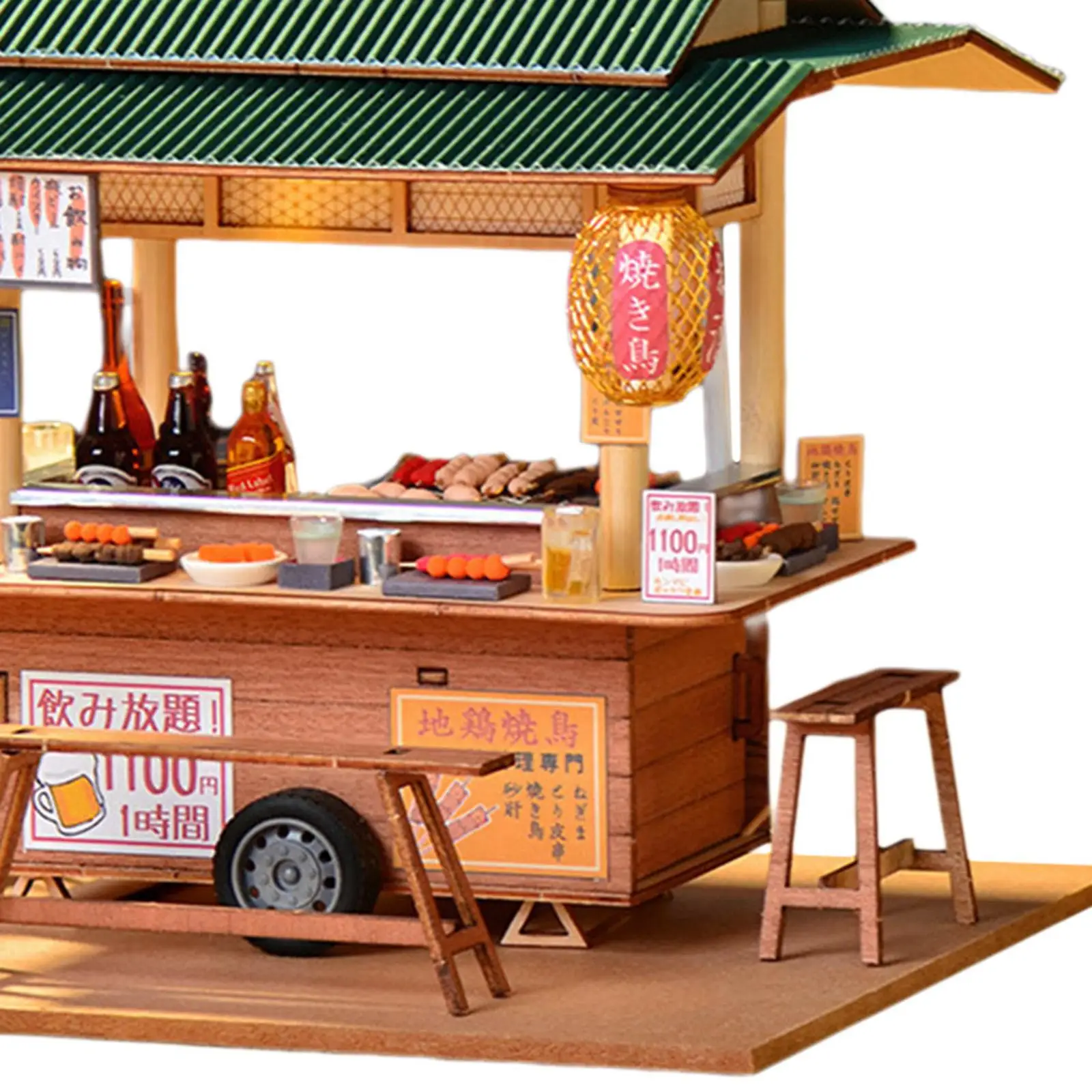 Shop Model Dollhouse Kits DIY Materials Display Assembled Toy House Street Food