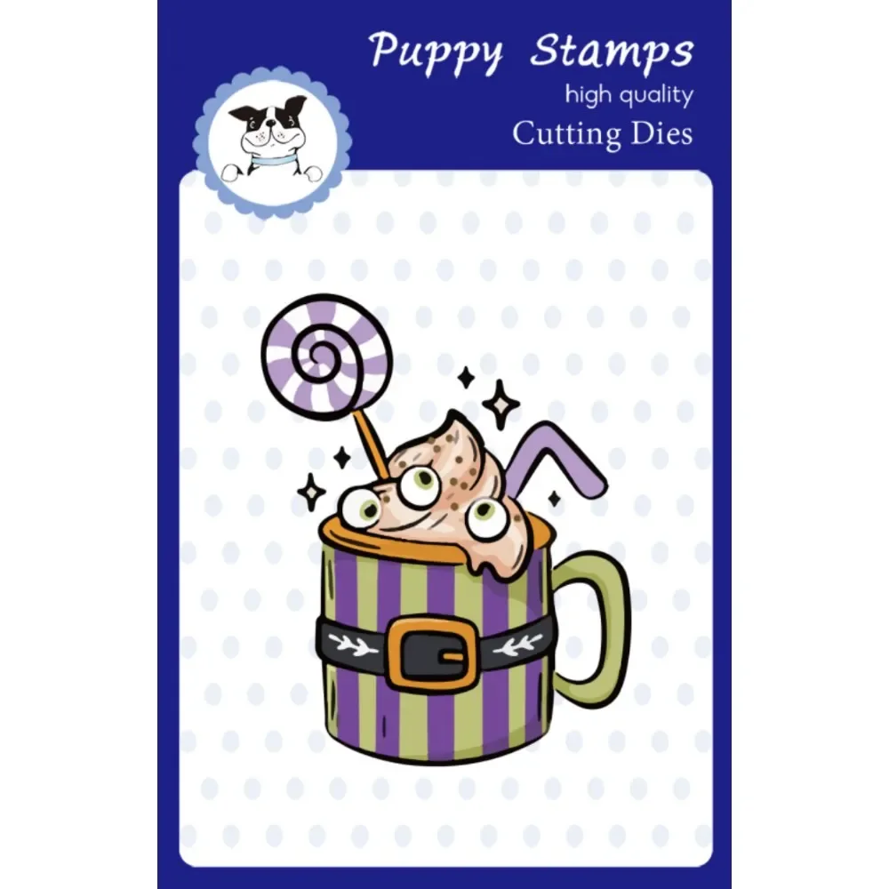 

PUPPY STAMP Halloween Candy Cup New Metal Cutting Dies for Decorating Scrapbook Diy Paper Gift Card Album Embossing Craft