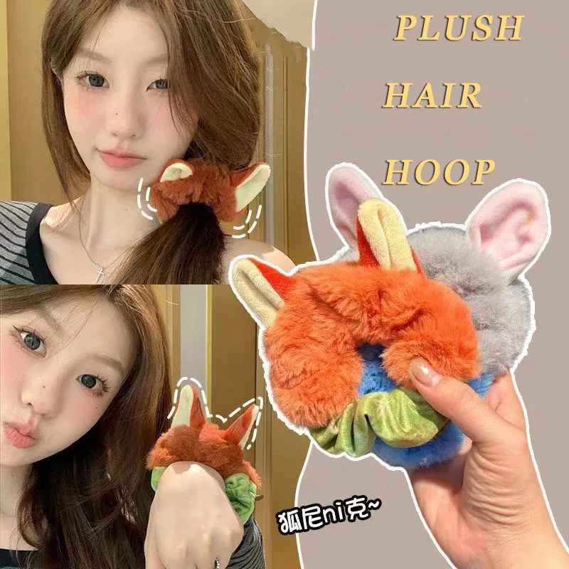 Nieuwe 2026 haarbanden Nick en Judy hoofdband schattige Judy pluche elastische hoofdband speels haar accessoire meisje kerst verjaardagscadeau