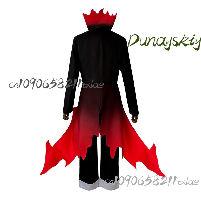 パーソナライズされたケンオカルンダンダダンのコスプレ衣装,赤と黒のトレンチコート,ハロウィーンのパーティースーツ