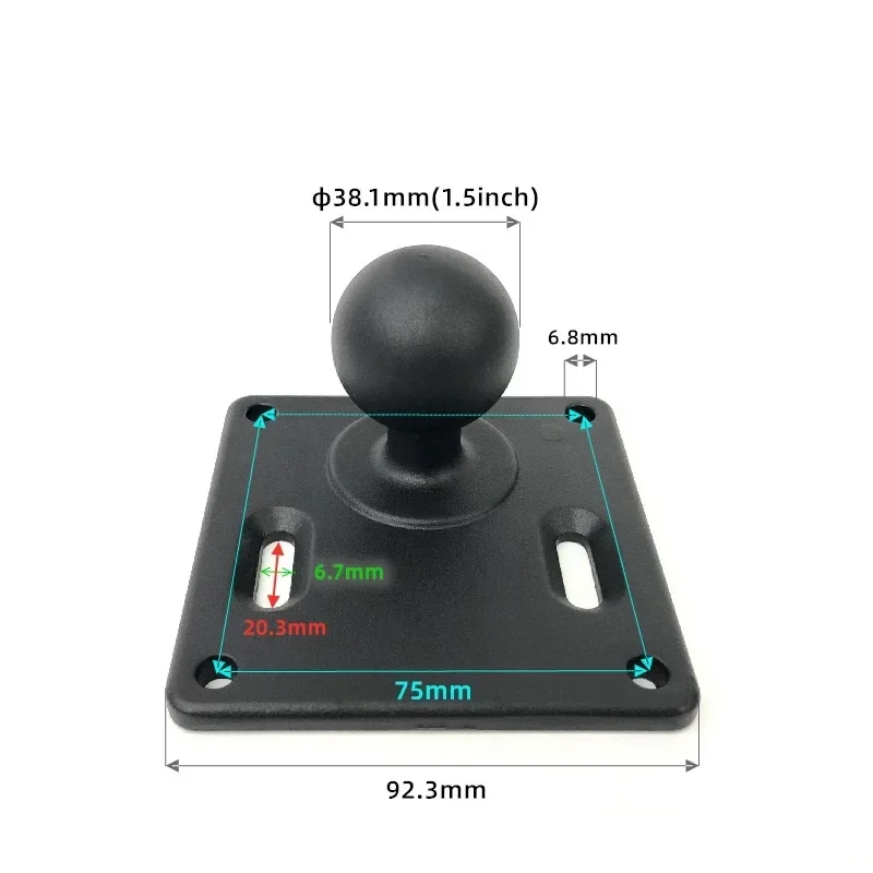 Plaque d'adaptation de montage VESA avec boule de 1.5 "pour bras à Double prise/support de détecteur de poisson support GPS/support de tablette 1.5''