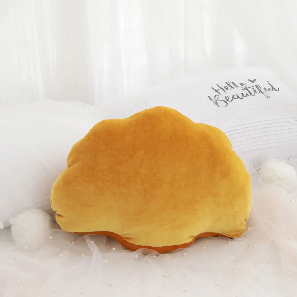 

1pc Shell Shape Throw Pillow High Grade Wear-Resistant Back Cushion For Home Office Car Decor Yellow Size 2