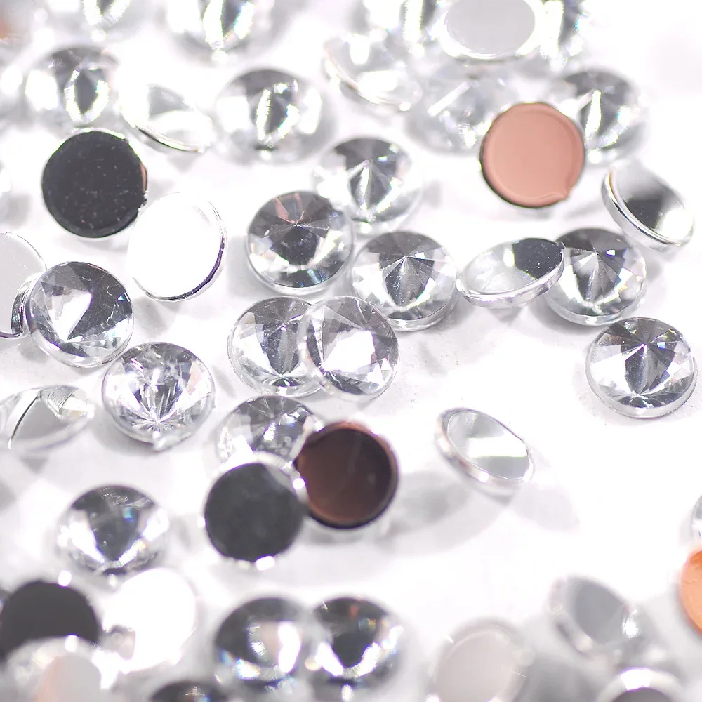 

High Quality 4mm-10mm Acrylic Round Pointed Surface Non-hole Flat Bottom Satellite Drill DIY Clothing Shoes Clothing Accessories