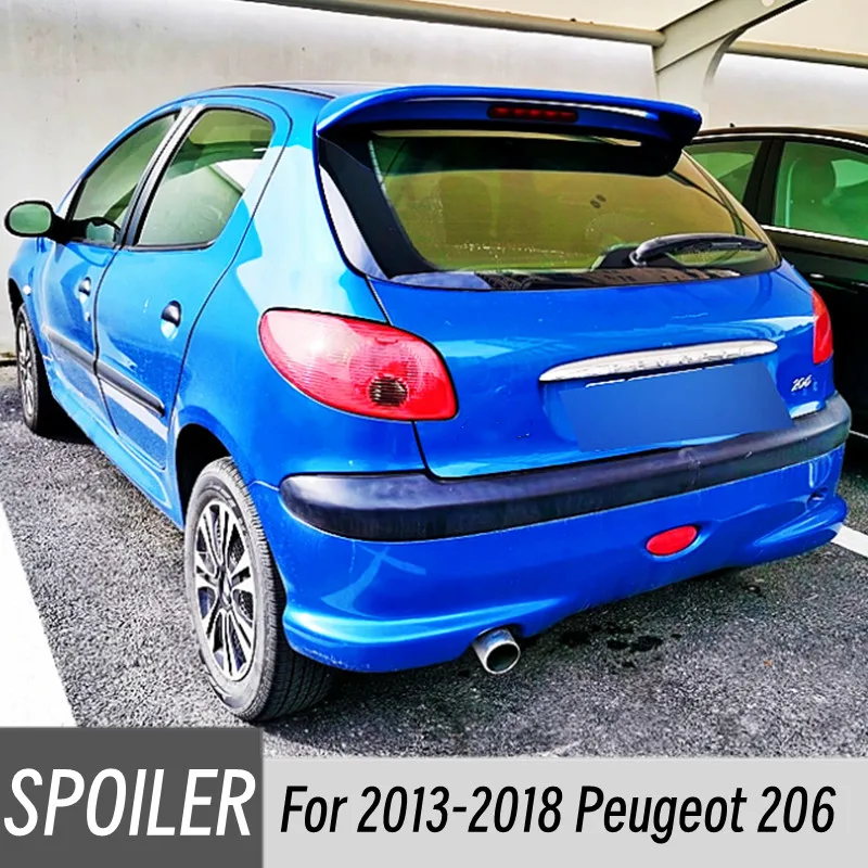 

Для хэтчбека 2013-2018 Peugeot 206, Задняя Крышка багажника, спойлер на крышу, крылья из АБС-пластика, черный карбоновый автомобильный внешний тюнинг, аксессуары