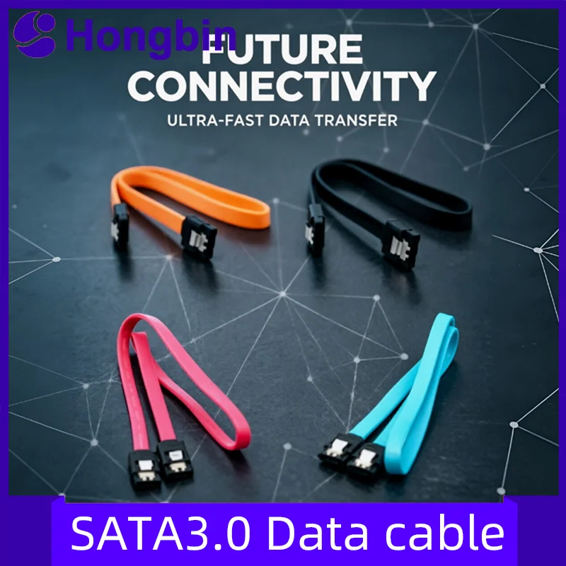 Cabo SATA III, Cabo de Dados HDD SDD 6Gbps, Cabo SATA 3.0 com Trava para HDD SATA, SSD, Leitor de CD, Gravador de CD 10 50 100PCS
