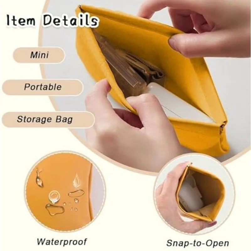 1pcs Cosmetic storage bag mini lipstick storage bag data cable earphone storage bag coin purse printed jewelry bag color random.