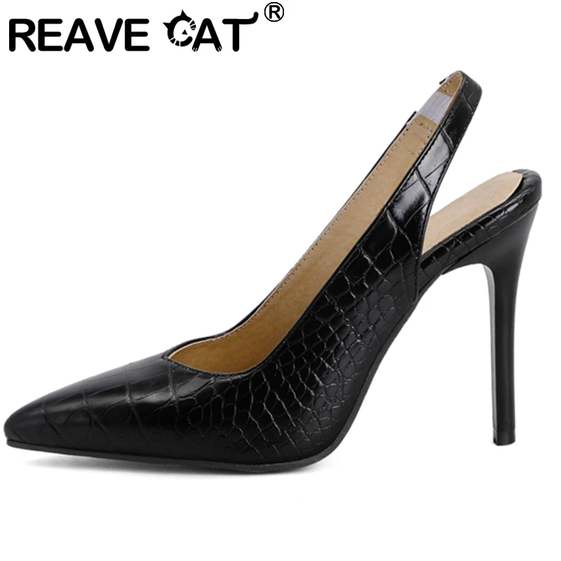 REAVE CAT 2021 Women Pumps Pointed Toe 10cm High Thin Heels Stylish Colors Sexy Big Size 48 A3733