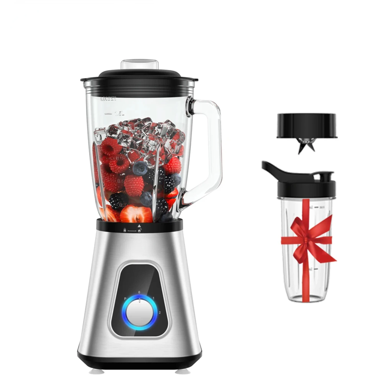 

1300W Smoothie Blender with 1.5L Glass Jar, Personal Blenders Combo Fruit Drinks, Sauces