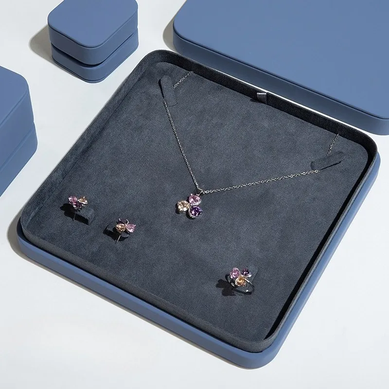 

Кожаный футляр для хранения ювелирных изделий, оптовая продажа, витрины для ювелирных изделий, упаковка, органайзер для ожерелья, коробка для выставочных колец, сережек