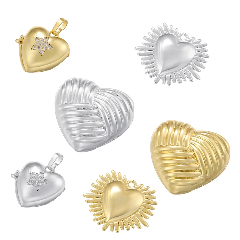 ZHUKOU 3 kinds of heart-shaped 18K gold-plated diy handmade pendant jewellery accessories wholesale:VD1520 VD1522