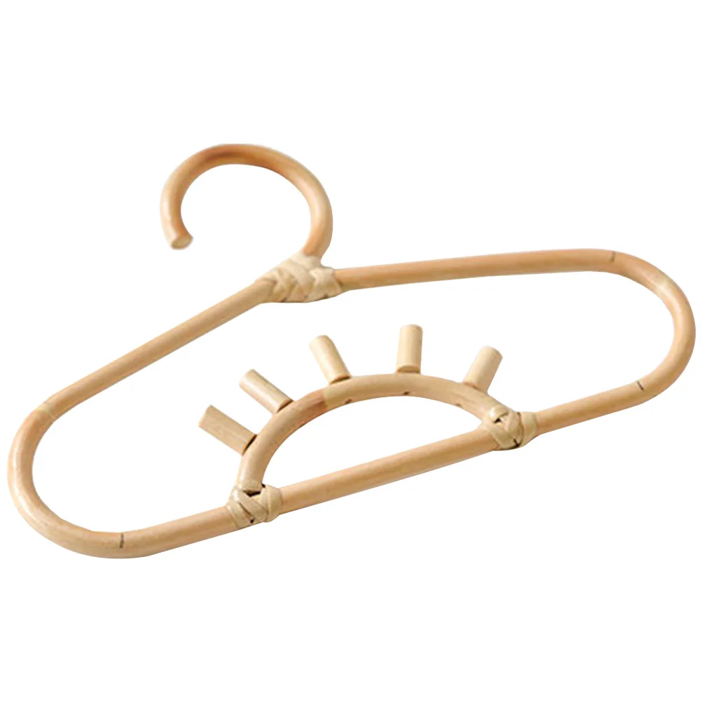 

Natural Rattan Clothes Hanger Smooth Build Ideal for Garments Closet Space Saver Organizer for