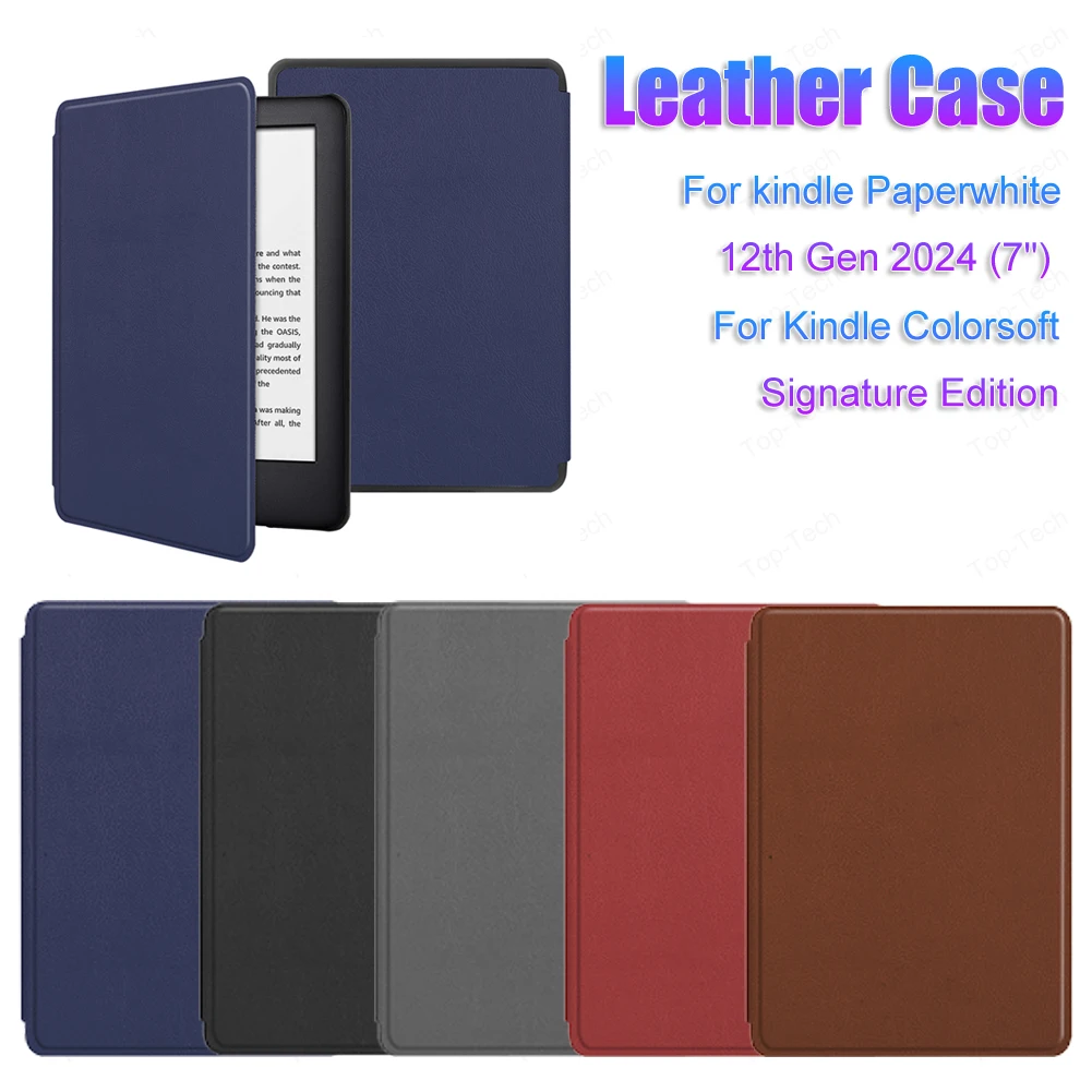Чехол для электронной книги Auto Wake/Sleep для Kindle Paperwhite 12-го поколения 2024 выпуска 7 дюймов для Kindle Colorsoft Signature Edition 7 дюймов