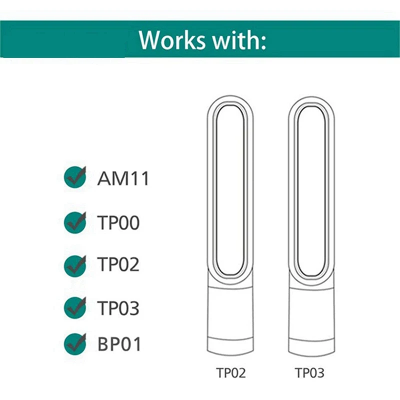 4 Packs HEPA Replacement Air Filter For Dyson TP01,TP02,TP03,BP01 AM11 Tower Purifier Pure Hot Cool Link Replace Parts
