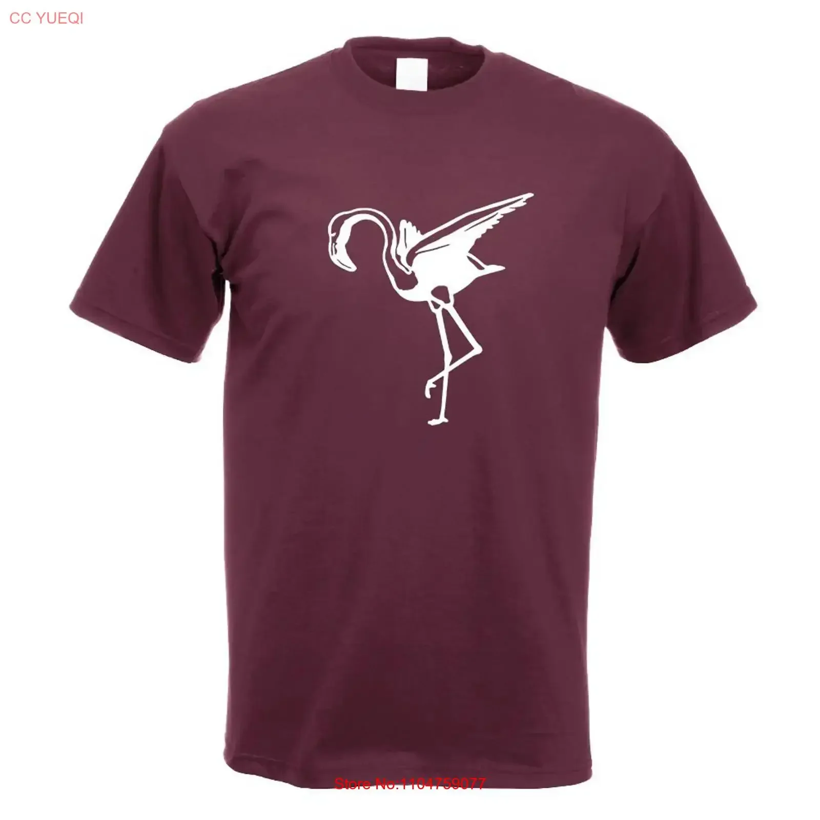 Diseño de camiseta con estampado de flamencos, color rosa africano, estilo vintage, efecto lavado, tejido suave y transpirable, unisex, cómoda, ideal para uso diario, ropa de diseño.