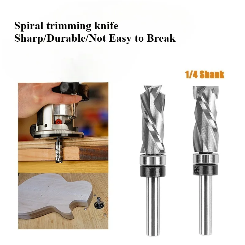 

Spiral Trimming Cutter Imitation Tungsten Steel Trimming CNC Engraving End Milling Cutter Composite Woodworking Milling Cutter