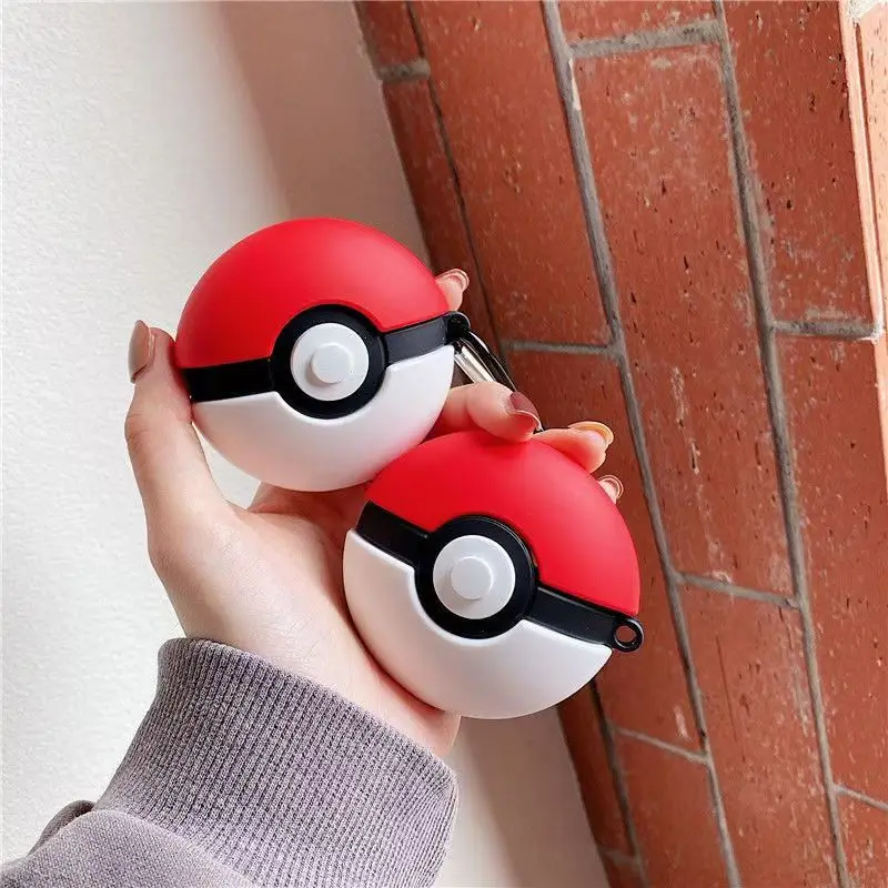 3D Cute Poke Ball For Samsung Galaxy Buds FE/Live/Buds2/Buds2 Pro Case Soft Silicone Case Earphone Accessories Protective Cover