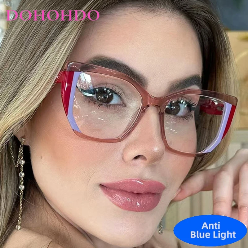 

Vintage Fashion Trendy Brand Designer Unisex Blue Light Blocking Glasses Cat Eye Optical Glasses For Men Women Computer Glasses