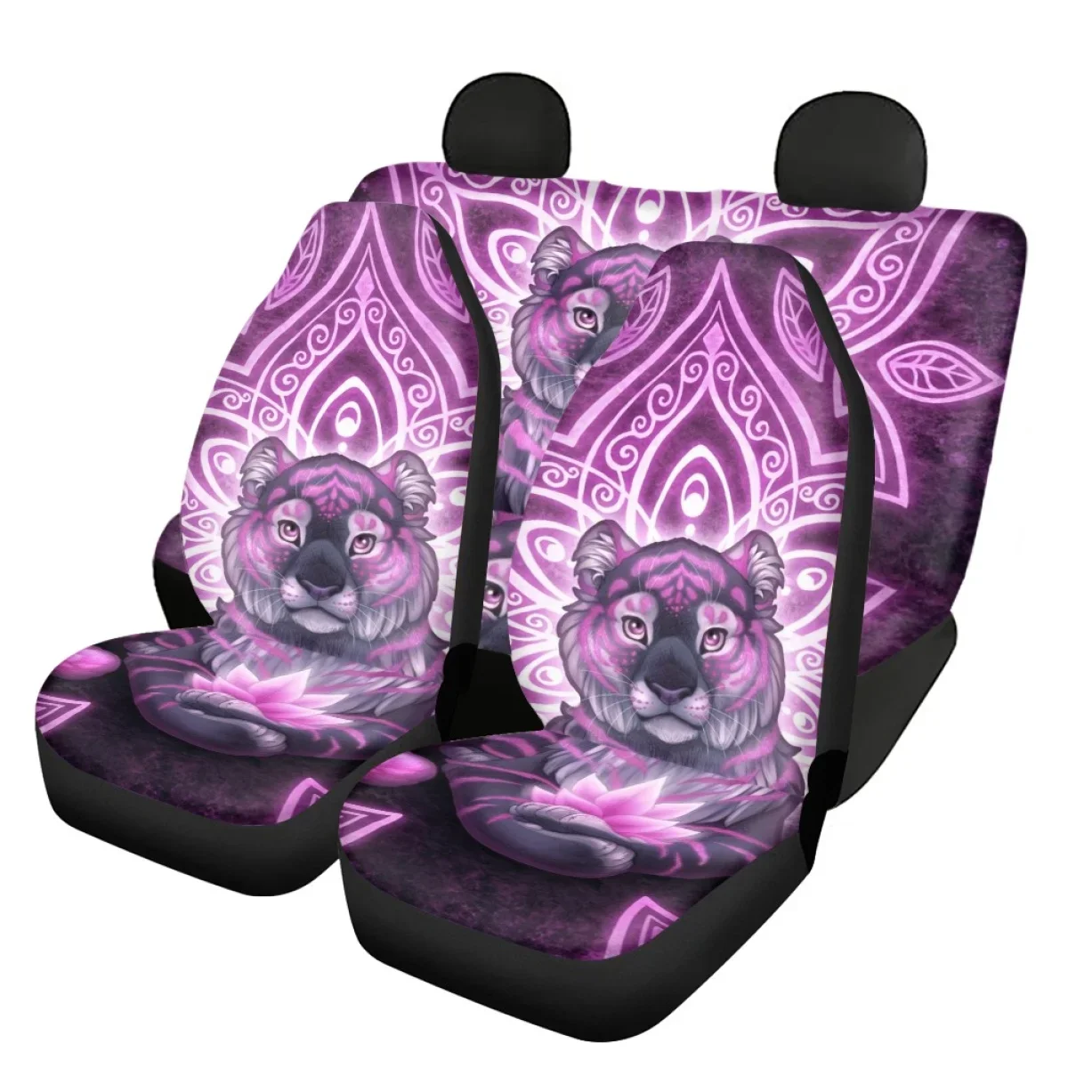 

Cute Tiger Design Printing Car Interior Seats Protector Universal Auto Seat Covers Car Full Set Protector Interior Accessories