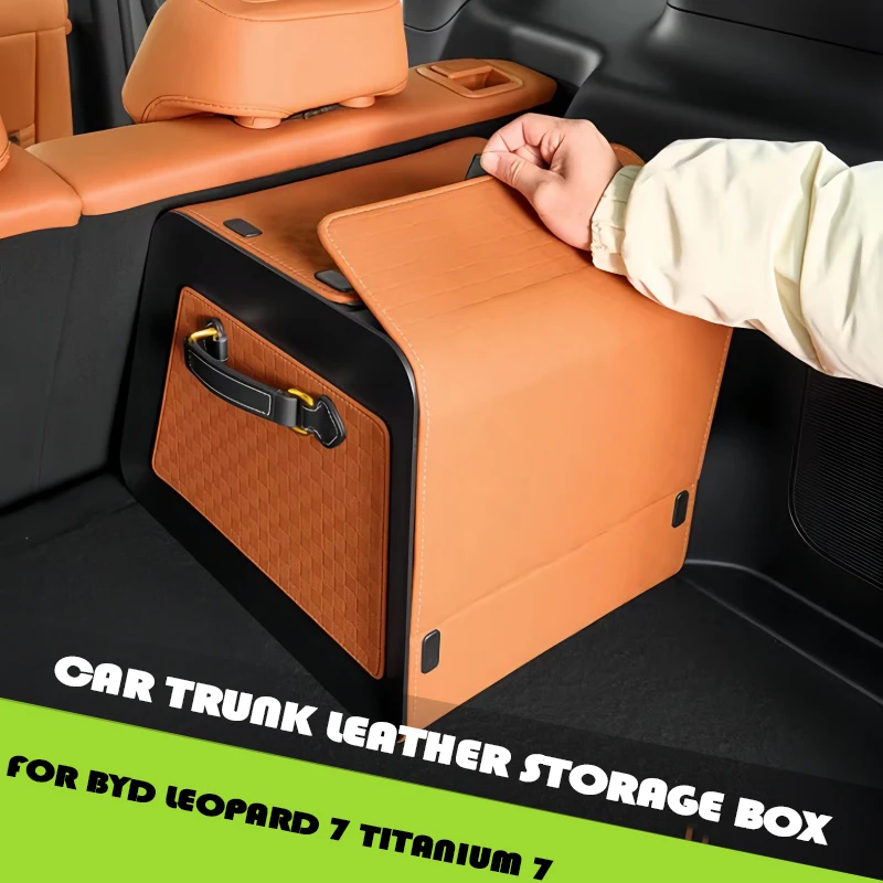 

Car Trunk Leather Storage Box Fit for BYD Leopard 7 Titanium 7 2025-2026 Modified Car Trunk Storage Box Interior Upgrade Parts