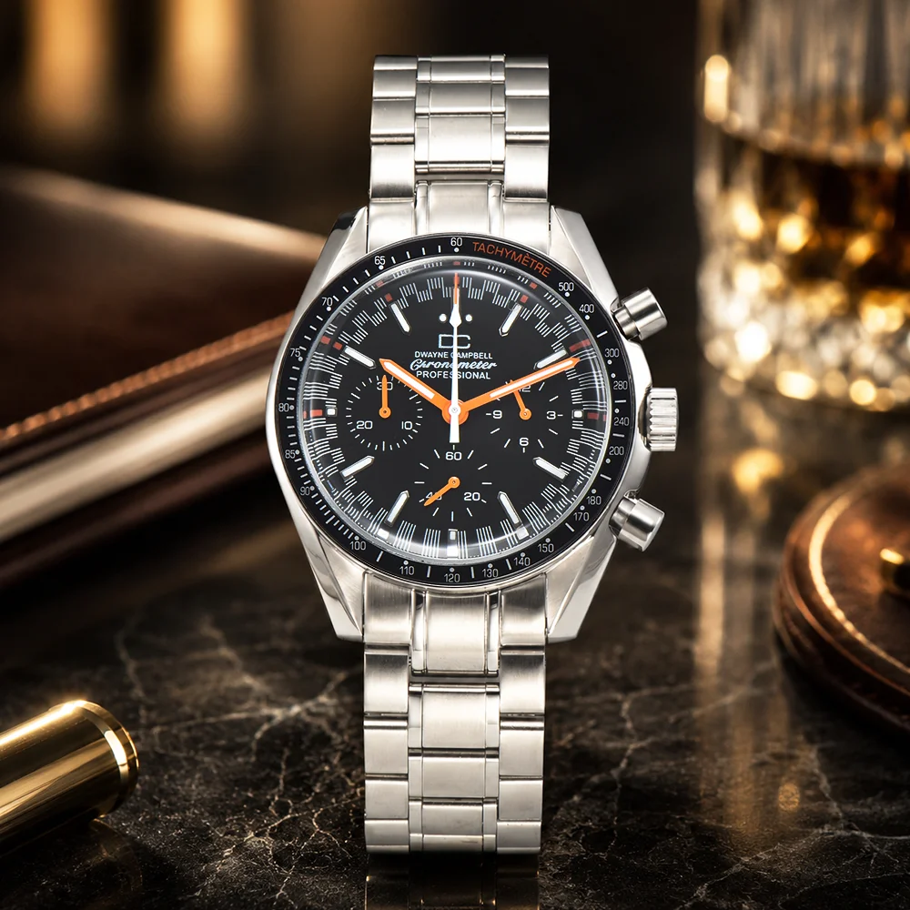 DC VK63 Watch High Quality C3 Green Night Light VK63 Chronograph Fit For speed master style VK63 Men Watch Calendar Window Water