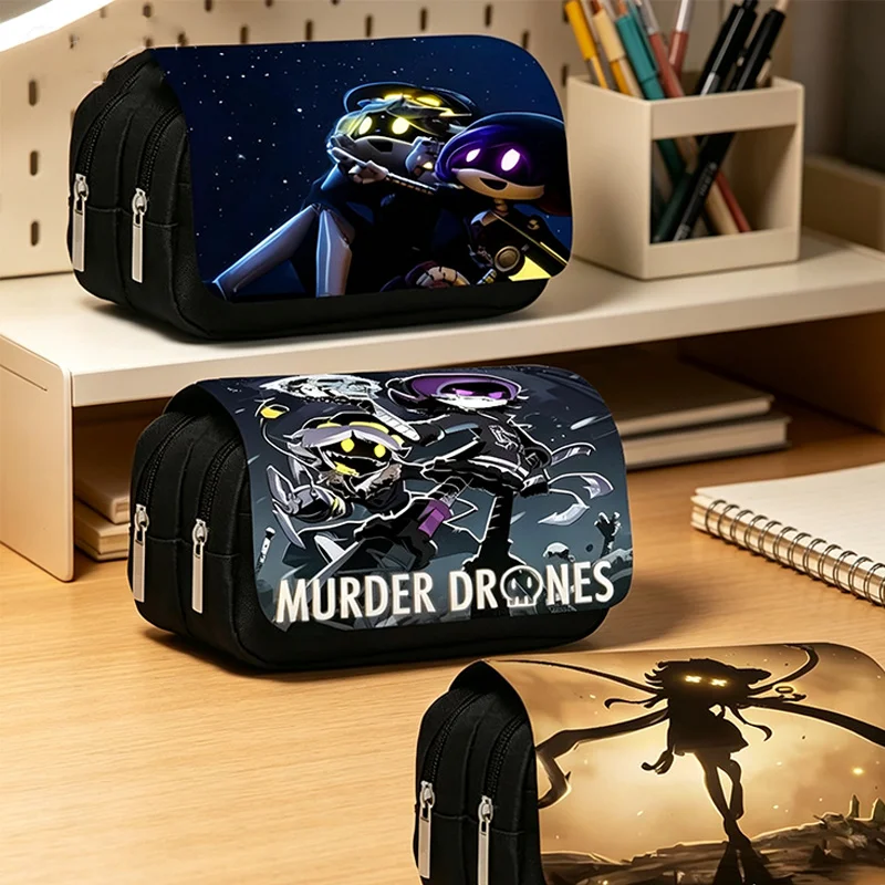 Murder Drones Large Capacity Pencil Case Students Supplies Anime Cartoon Pen Bag Stationery Storage Pouch Back To School Gift