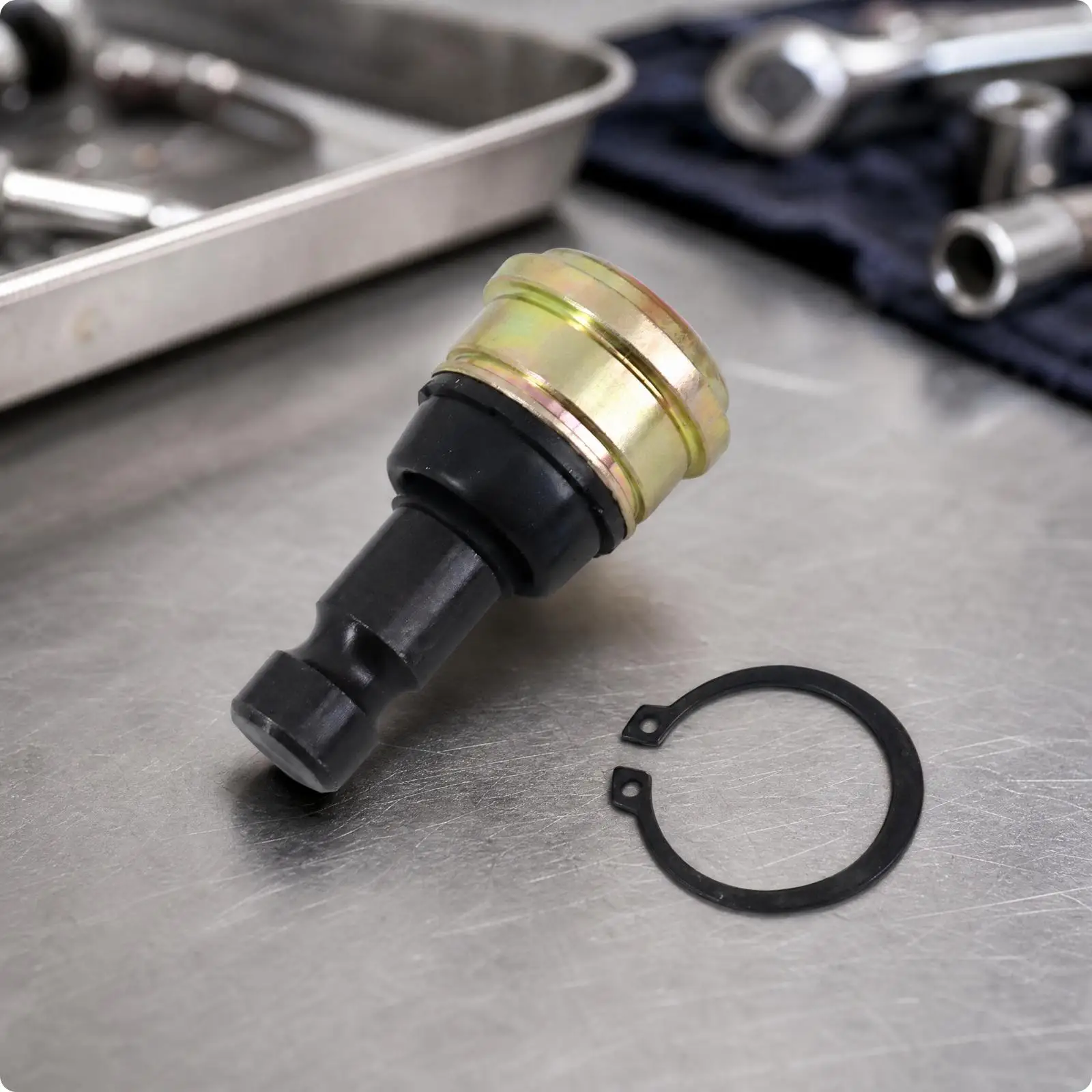 ATV Trail Steering Ball Joint Replacement for Front Spindle Assembly with Hex Shaft and Gold Tone Metal Housing